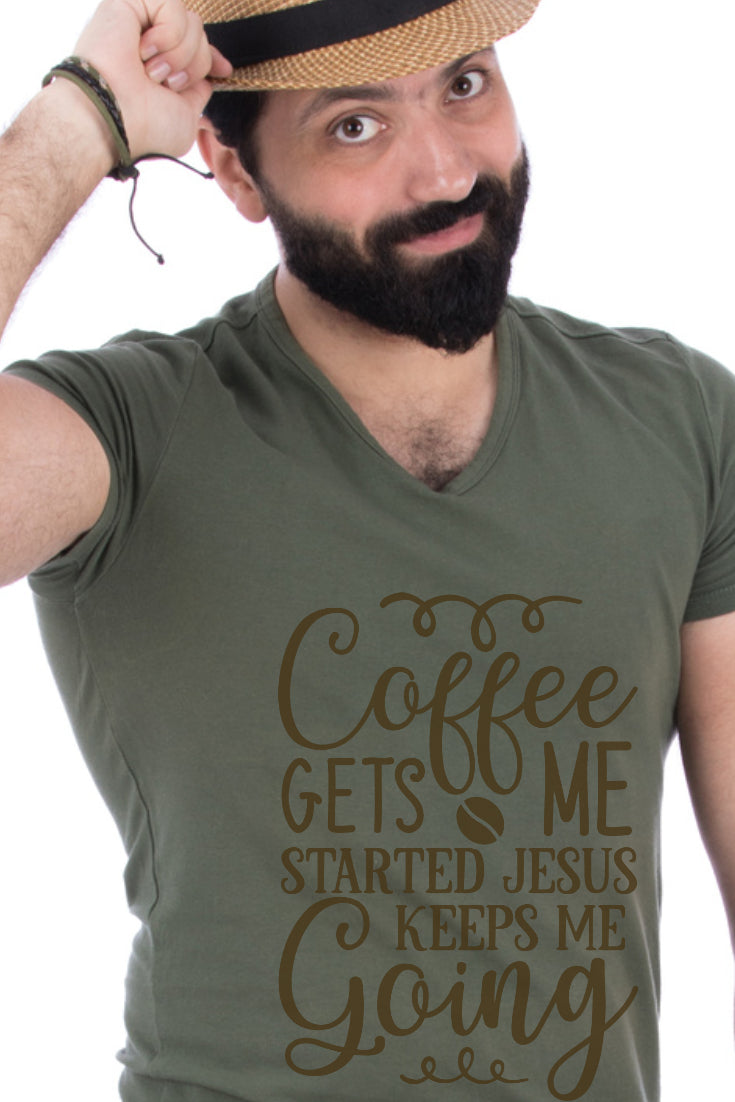 Coffee Gets Me Going, Jesus Keeps Me Going LS T-Shirt